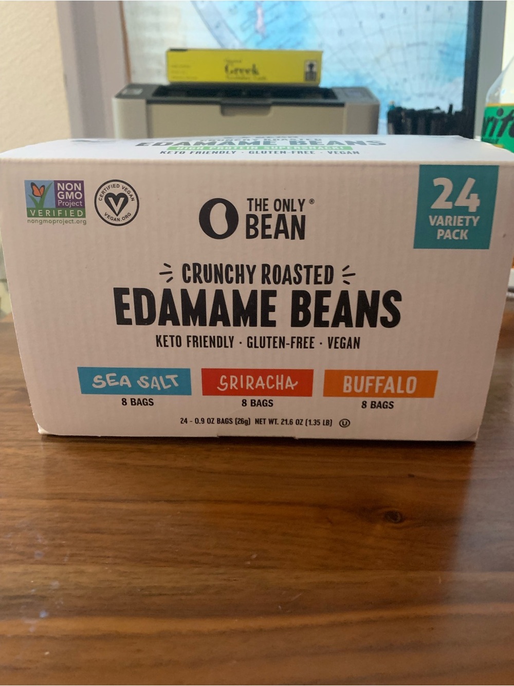 Crunchy Roasted Edamame Beans Variety Pack - Sea Salt, Sriracha & Buffalo